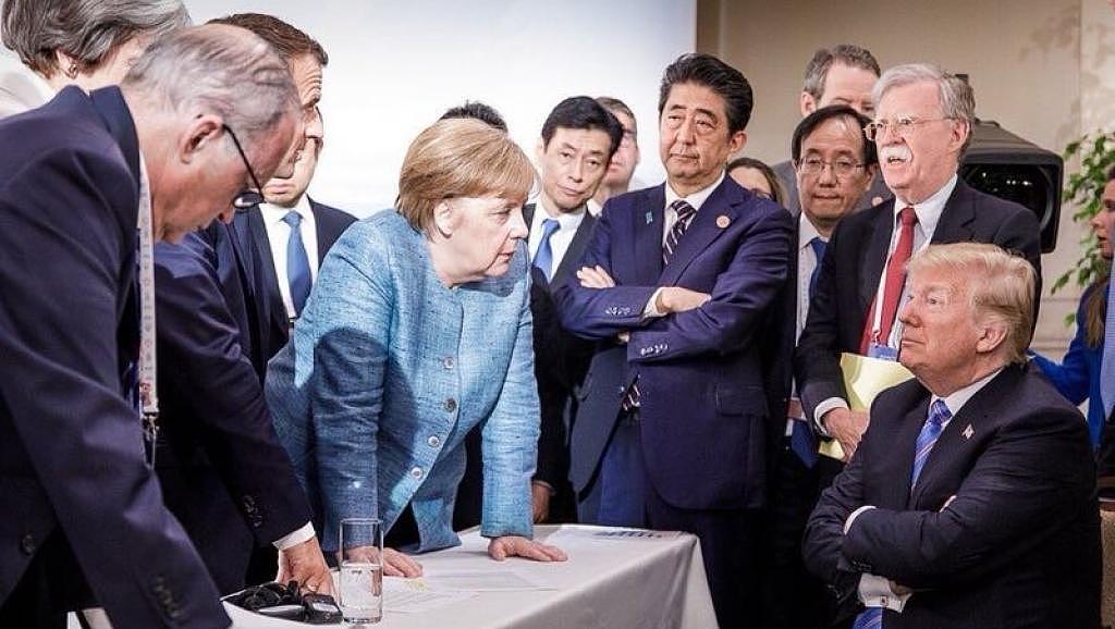 这张G7峰会照片火了：特朗普被六国“围攻”（图） - 1