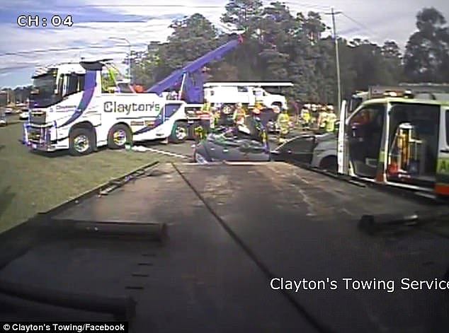  A Clayton's Towing driver was the first to assist at the scene as other drivers moved their vehicles to make room for emergency services