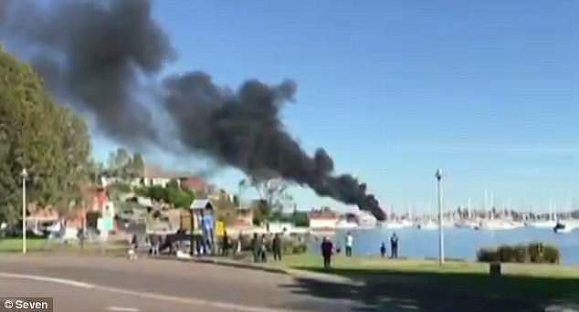 The thick black smoke caused by the fire could be seen for kilometres  around