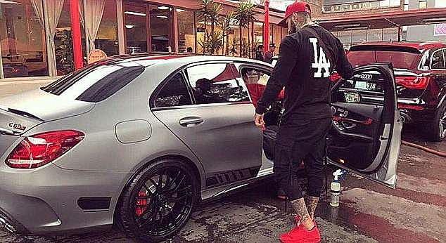 Other images show the social media star donning expensive clothes and climbing into $180,000 luxury sedans
