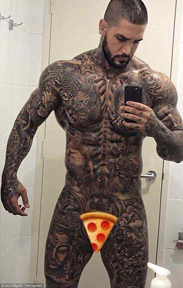 Yakiboy doesn't shy away from a naked selfie or two either, using little more than a pizza slice emoji to cover himself