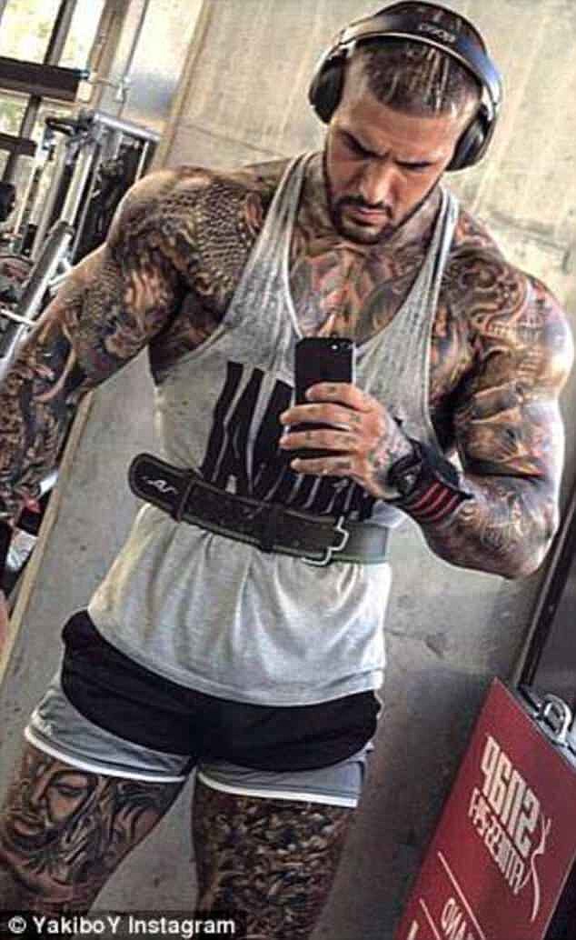He often accompanies gym selfies with motivational mantras such as 'Don’t expect to see change.... if you don’t make one' and 'You’ve only got 3 choices: Give up, Give in or Give it all you’ve got!'