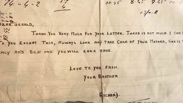 Richard Penny写给五岁弟弟的信