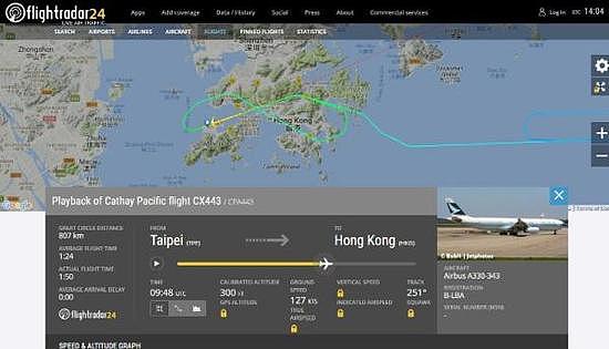 香港机场险酿撞机事故 飞机降落时为避险秒升千米