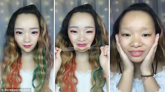 They are participating in a new 'sculpture' make-up trend sweeping parts of Asia 