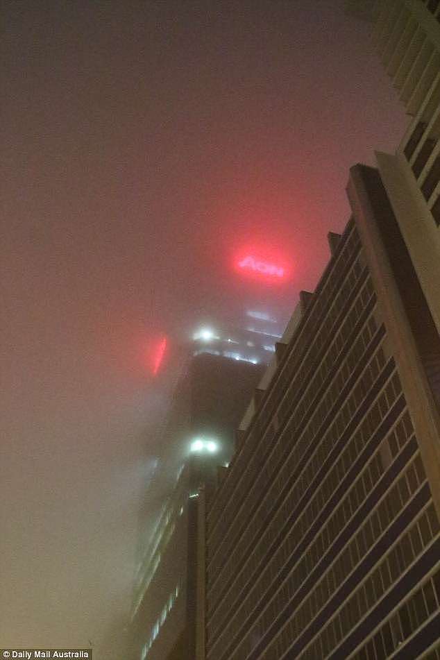 A thick blanket of fog has thrown Sydney into chaos, causing flight delays and public transport mayhem (pictured is fog on Thursday morning)