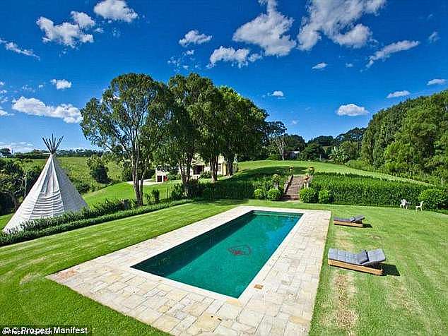 Gorgeous: The property was owned by jeweller Giovanni D'Ercole and features a pool and stunning views of the Byron Bay hinterland