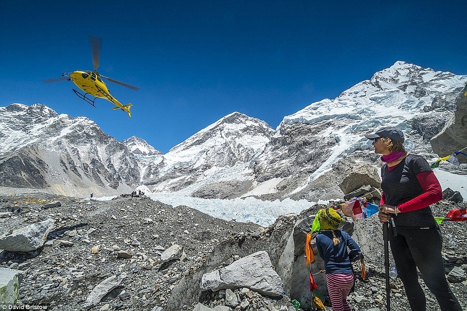 Ms Lawson, an experienced hiker (pictured with Maya in May), said she and Mr Bristow had both climbed to the summit before and knew the trail and the signs of altitude sickness but their daughter is a really outdoorsy kid and loved the 'pretty walk'