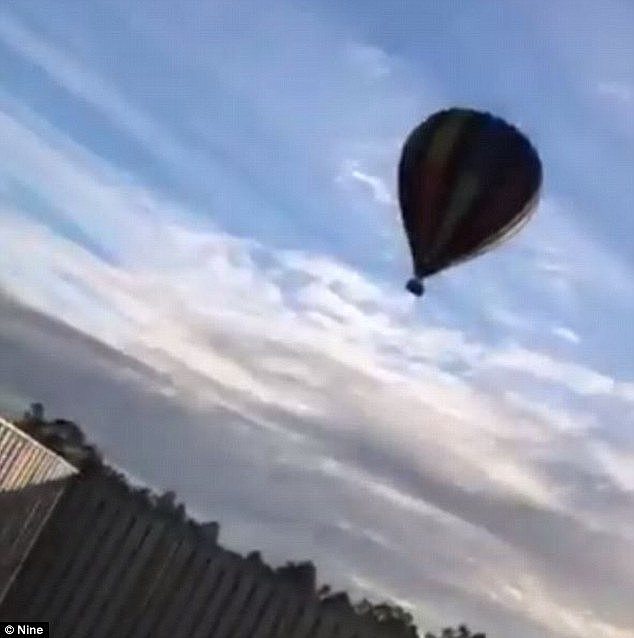  Local resident Richard Lowder said his dogs were 'going mad' when the balloon came dangerously close to their property fence (pictured) 