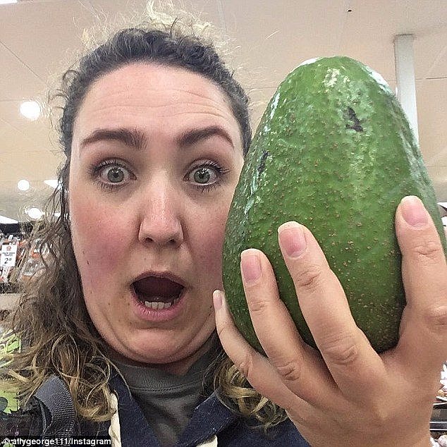 The gigantic avocados originated in South Africa and have an average weight of 1.2kg, with some as heavy as 1.8kgn (pictured is an Avozilla)