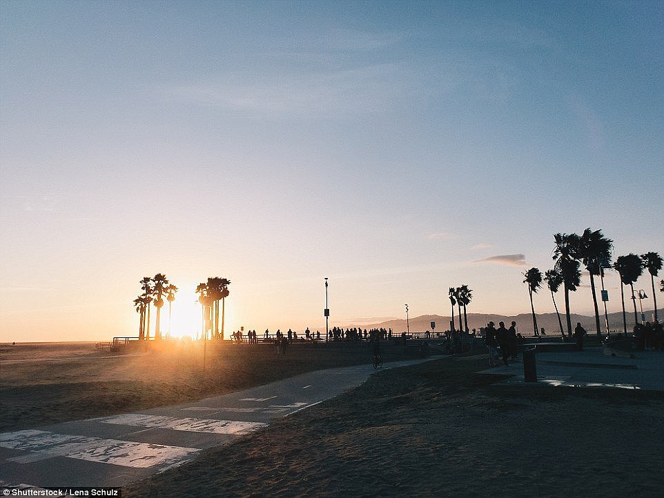  More sunsets were snapped in California (the state's Venice Beach pictured) and posted to Instagram last year than anywhere else on the planet – 5.7million in total