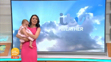 英国36岁气象女主播带娃上节目，边哄孩子边播报天气（组图） - 9
