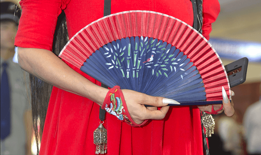 60岁杨丽萍穿拖地红裙，5厘米的白色指甲太抢眼（组图） - 6