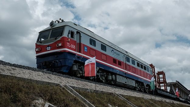 A picture taken on June 23, 2018 shows locomotive at the construction site of Standard Gauge Railway (SGR) during the Presidential Inspection of the SGR Nairobi-Naivasha Phase 2A project in Nairobi, Kenya.