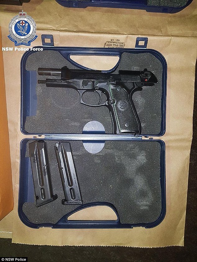 Pictured is the 9mm Beretta which was seized during an alleged drug operation in April 