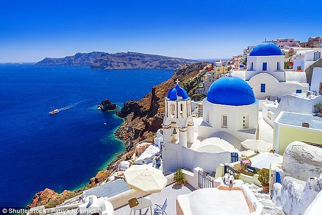 The Greek island of Santorini, known for its idyllic beaches, epic views and blue-topped buildings, is second