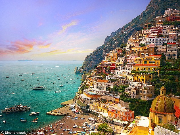 Coming in at number four is the stunning Amalfi coast in Italy. Pictured is the cliffside village of Positano