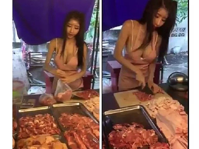 泰国美女菜场卖猪肉 因火热身材在网上一夜爆红（组图） - 1
