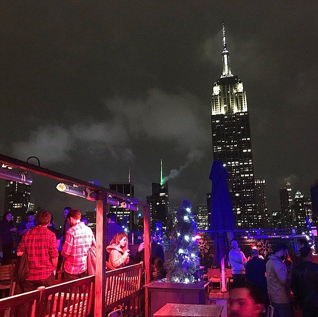 He required an ambulance to take him to hospital after drinking two peach martinis and three gin and tonics at the 230 Fifth Rooftop Bar (pictured) in New York