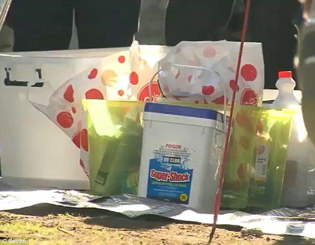 On Saturday, police issued a warning to residents in the area surrounding the property as they planned to safety detonate the chemicals (some pictured)