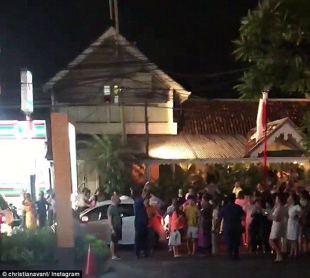 Thousands of people flocked to the street when the earthquake hit on Sunday night 