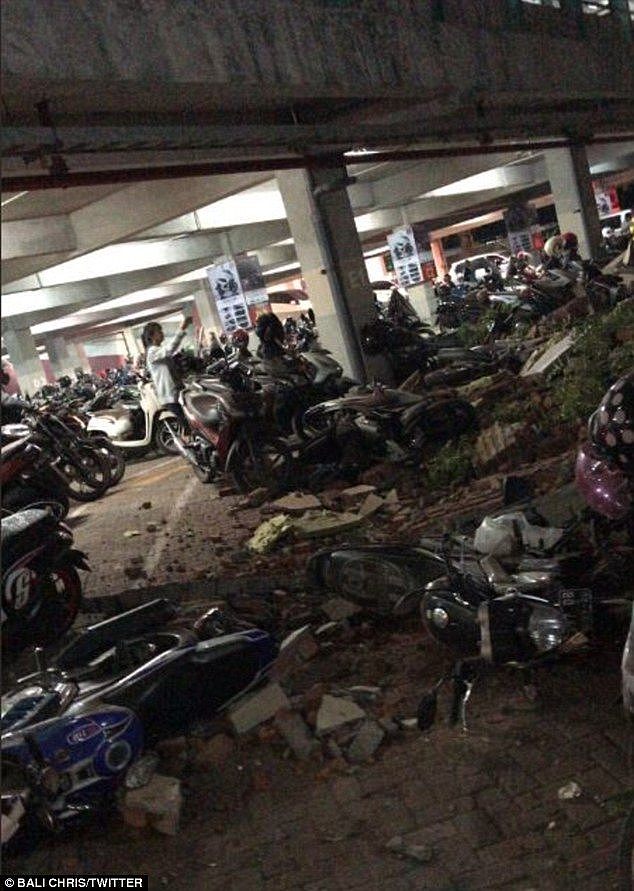 Another shot of a carpark which was reduced to rubble by the powerful 7.0-magnitude earthquake