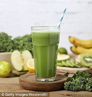 A healthy green smoothie makes for a great on-the-go breakfas