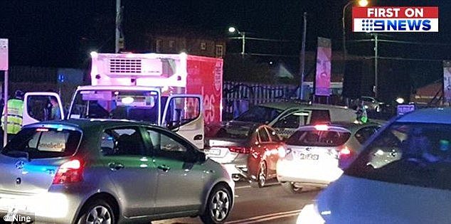 A man has been arrested after he reportedly stole a Coles truck in , Sydney's inner west, at about 6.45pm Tuesday (pictured)