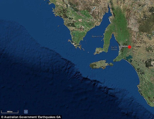 A 3.2 magnitude earthquake struck east of Adelaide just after 8.30pm local time on Wednesday