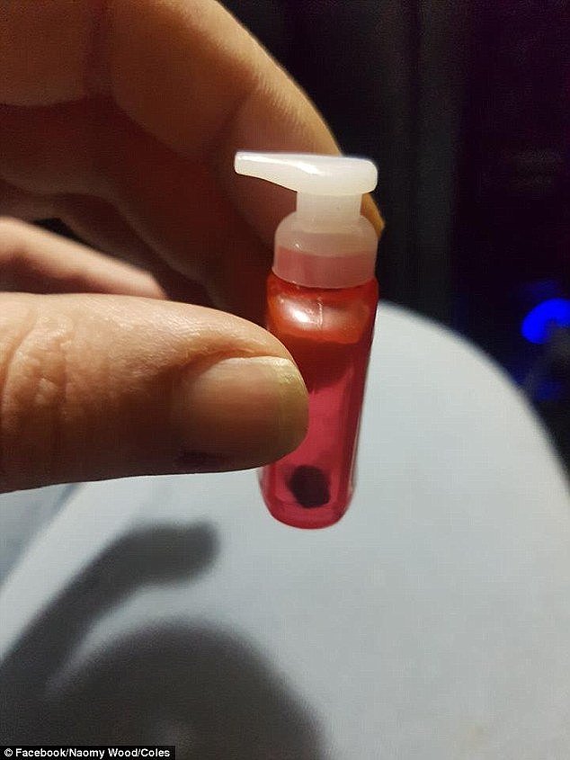 A Coles 'Little Shop' collector noticed a stray fly inside her miniature bottle of Dettol (pictured)
