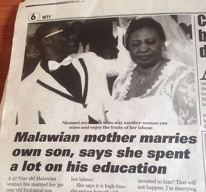 非洲女子嫁给自己30岁儿子引热议，称辛苦培养大不能拱手让人（组图） - 2