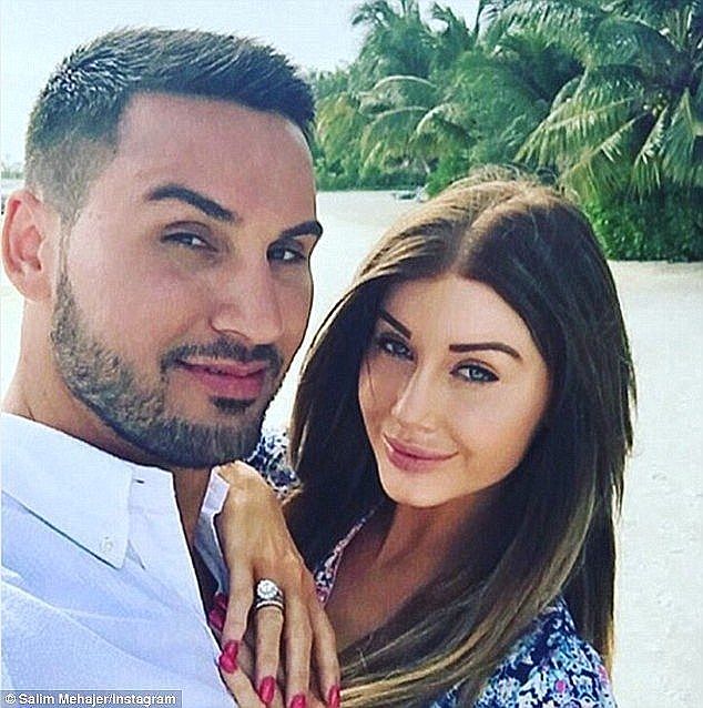 Mehajer pictured with his estranged wife Ms Learmonth. Police did not take any photos of Mehajer's leg during the charging processÂ 