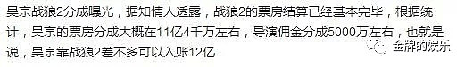 战狼2票房分成正式曝光，吴京个人总进账12亿元（组图） - 6