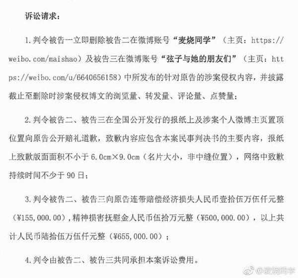 朱军案当事人朋友晒原告诉讼请求，被索赔65.5万元（组图） - 3