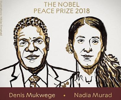 2018年诺贝尔和平奖：刚果医生和伊拉克少女获奖（图） - 1