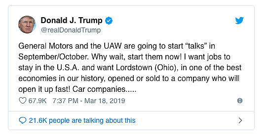 特朗普抨击GM解雇美国汽车工人 建议关掉中国工厂（图） - 3