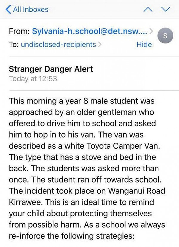 家长注意！澳中学附近出现可疑男子搭讪 学校发邮件提醒学生保持警惕（组图） - 2