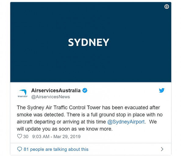突发！悉尼机场塔台疑似着火，被紧急疏散！所有进出港航班被迫停飞（图） - 3