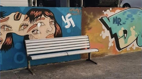 又来！悉尼涂鸦墙被喷上纳粹标志 警方已介入调查（组图） - 2