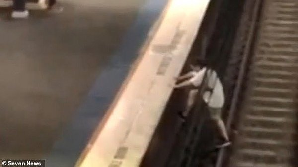 惊险！男子醉酒跌进悉尼火车站铁轨，所幸被工作人员救下（组图/视频） - 1