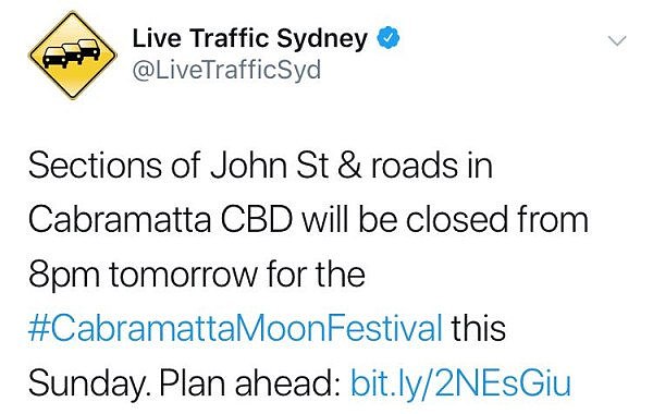 【实时路况】由于中秋节活动，悉尼Cabramatta区道路关闭 - 1