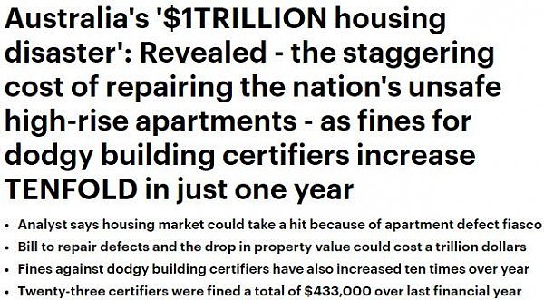 惊！澳问题公寓修复费或高达万亿！公寓需求狂跌，这几类人最惨...（组图） - 1