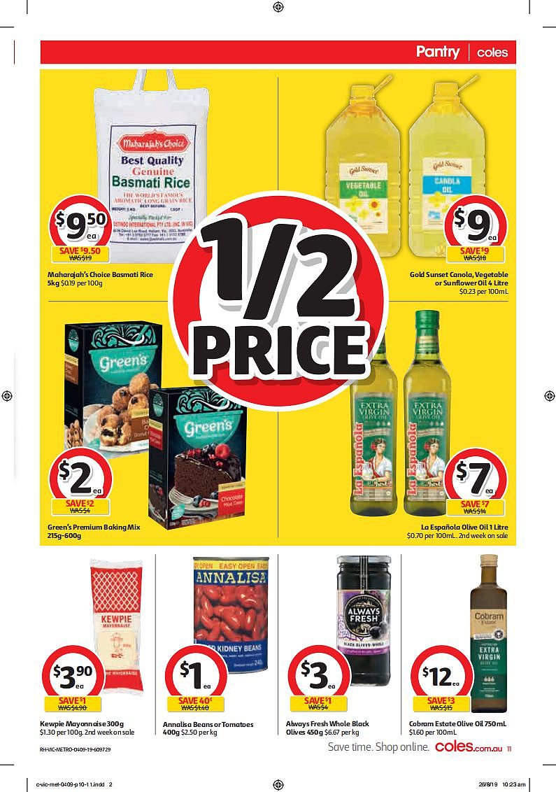 Coles 9月4日-9月10日折扣，大米食用油梦龙冰激凌半价 - 11