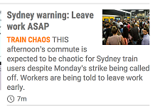 警告！悉尼通勤者尽快下班！避开晚高峰！月台或会关闭！火车站也有可能关闭！