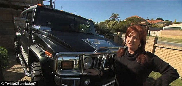 The mother-of-three uses two spaces when parking her $120,000 Hummer