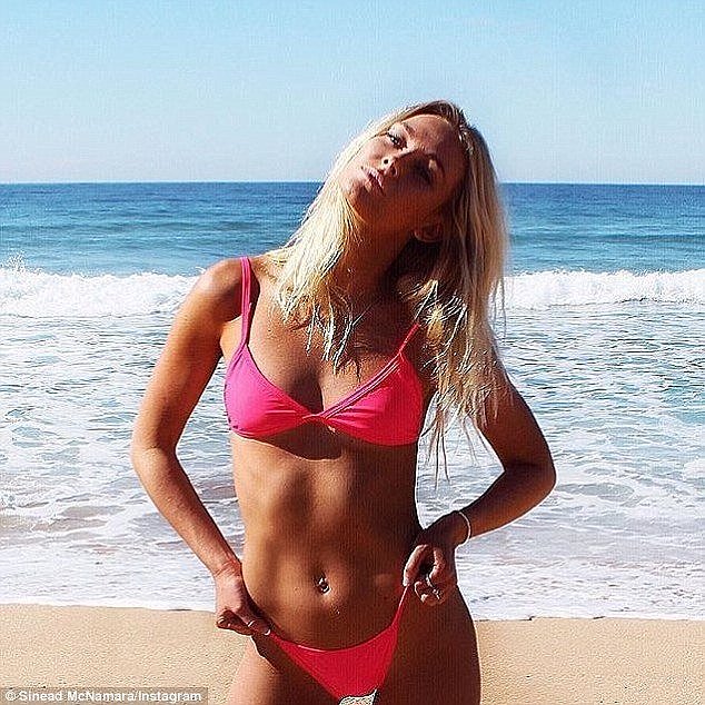Australian Instagram model Sinead McNamara (pictured) died in Greece in what is understood to be a boating accident