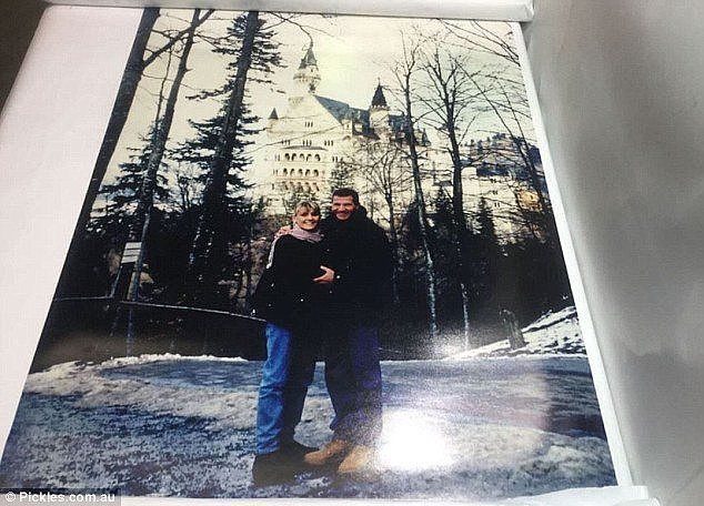 A life size photograph of an unidentified couple which will look perfect on a feature wall