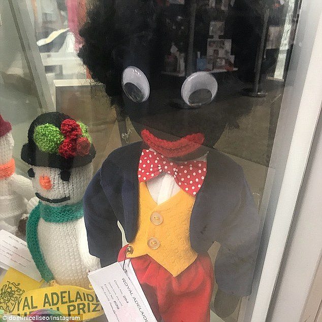 A annual agricultural show has received backlash on social media after 'racist' golliwog dolls (pictured) were victorious in a competition