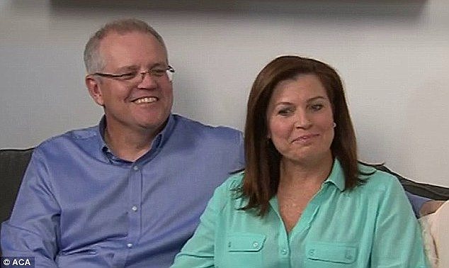 Prime Minister Scott Morrison and his wife Jenny (pictured) appeared on A Current Affair on Monday, where he took a swipe at his predecessorÂ Malcolm Turnbull