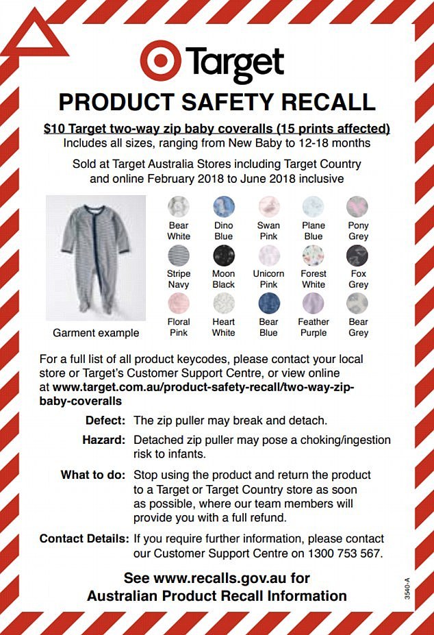 Target is urging customers who purchased the product to immediately stop using it and return it to their closest store for a full refund
